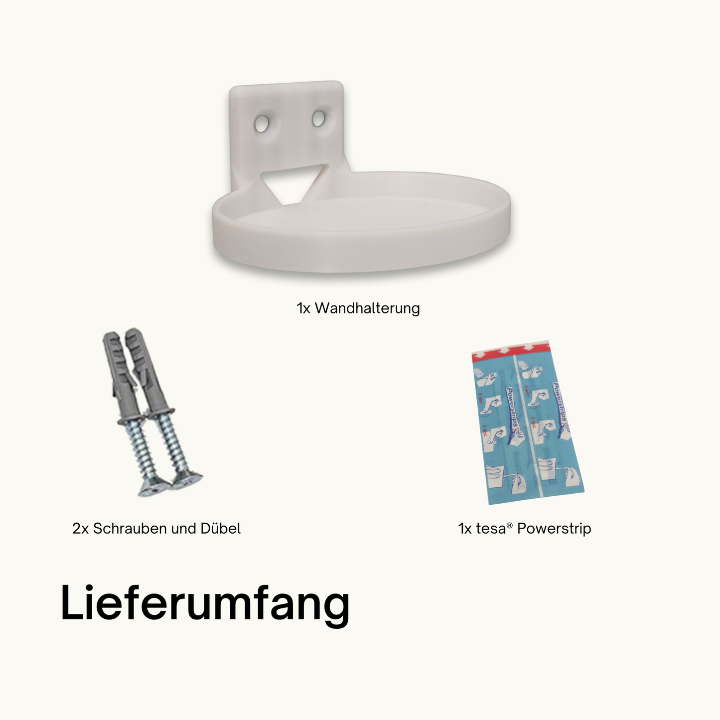 Wandhalterung für Sagrotan No Touch Seifenspender – inkl. tesa® Powerstrips & Schrauben, Dübel