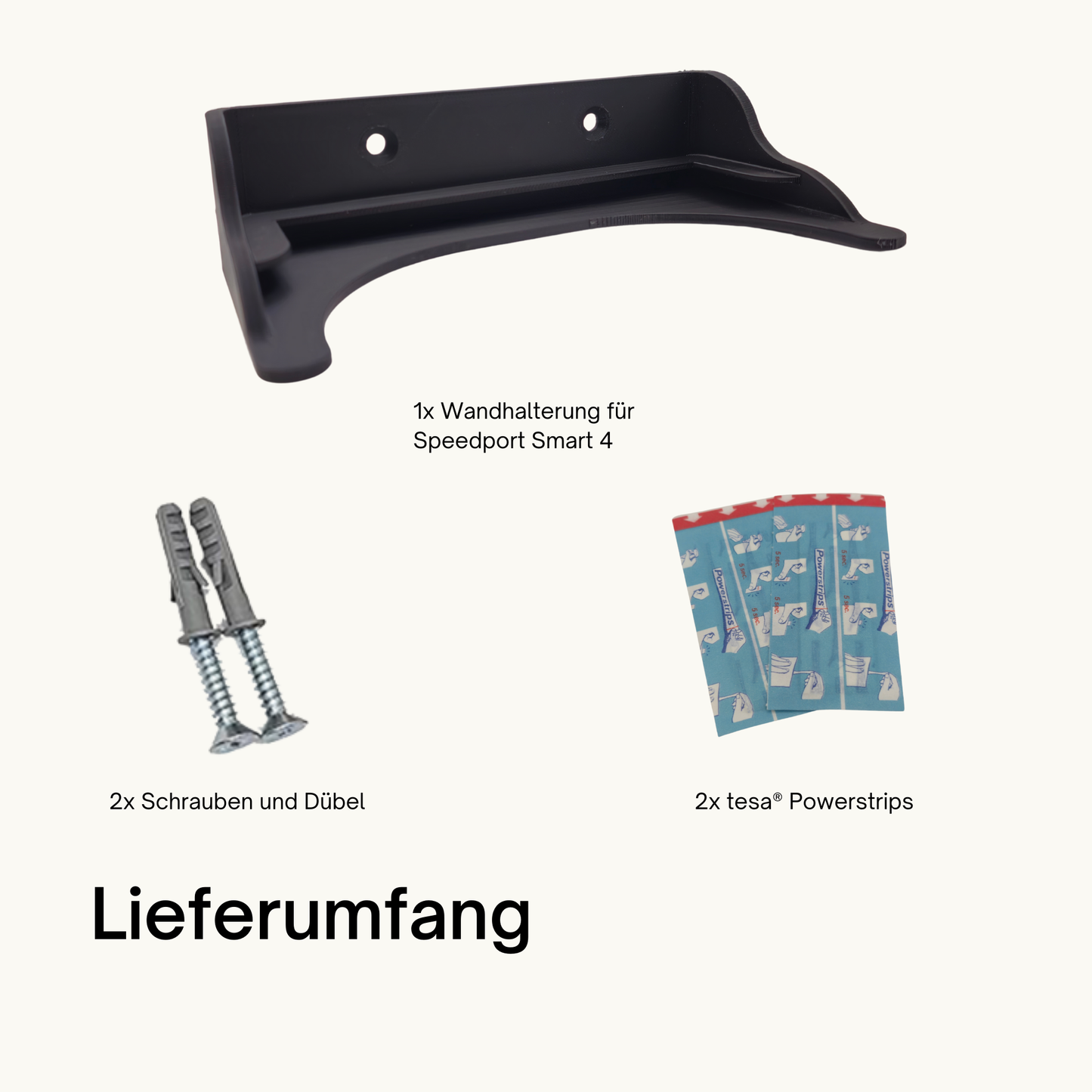Wandhalterung für Telekom Speedport Smart 4 Plus Router – inkl. tesa® Powerstrips & Schrauben