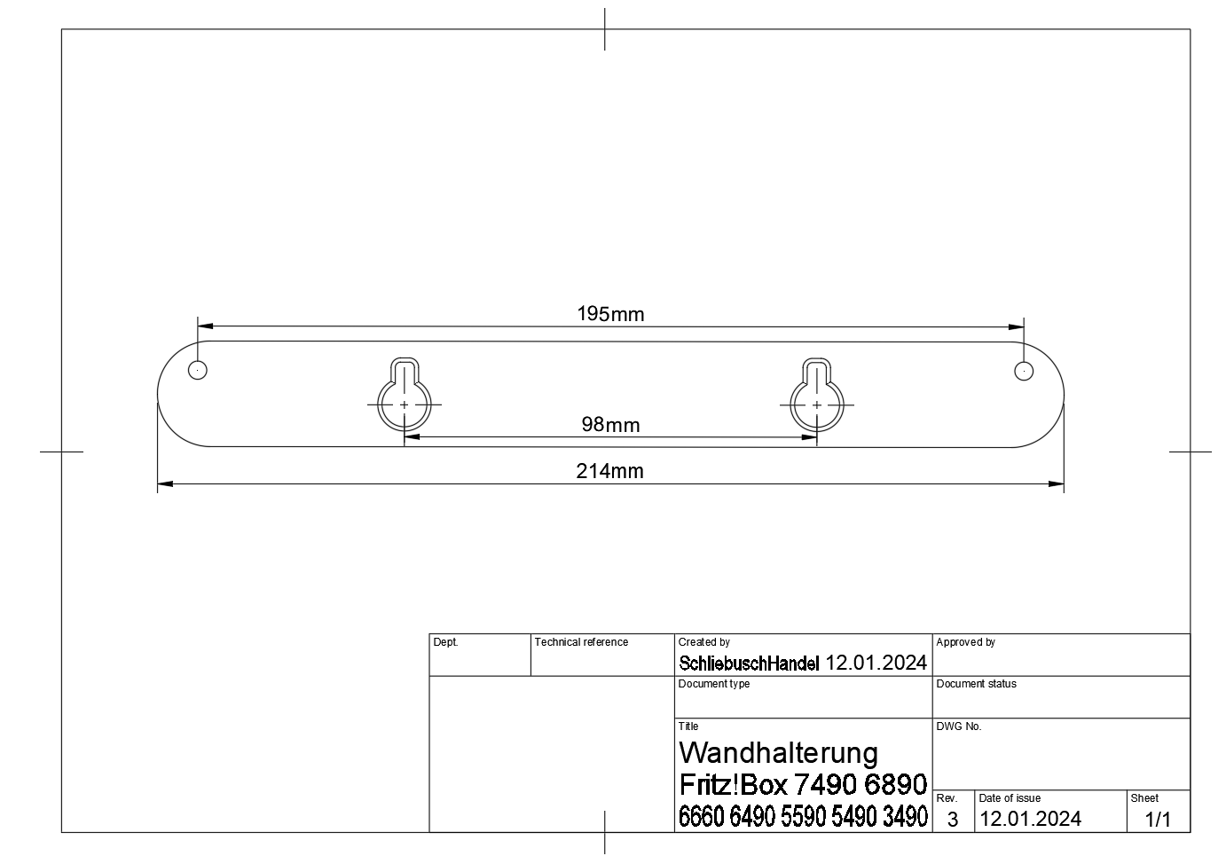 Router Wandhalterung, passend für AVM FritzBox 7590 (AX) 7490 6890 6660 6490 5590 5490 3490